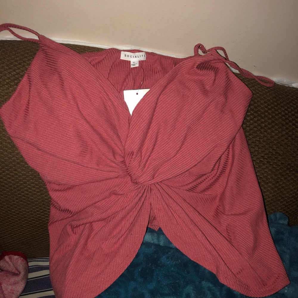 Mauve knot tank top